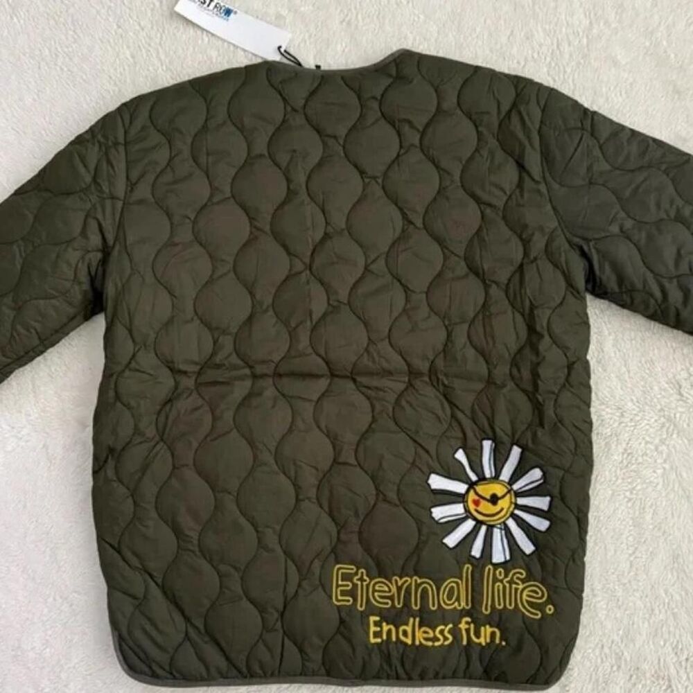 First Row Men's Khaki and Green Jacket - Picture 5 of 7